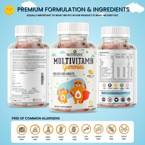 Nutrazee Multivitamin Gummies for Kids, Men & Women