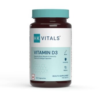 HealthKart HK Vitals Vitamin D3 Sunflower Oil Bone Health Muscle Strength Immunity
