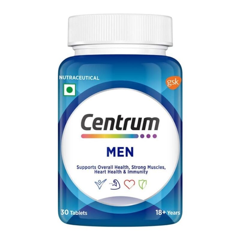 Centrum Men Tablet World's No.1 Multivitamin with Grape seed extract Vitamin C & 21 other nutrients for Overall Health Strong Muscles & Immunity (Veg) 30s