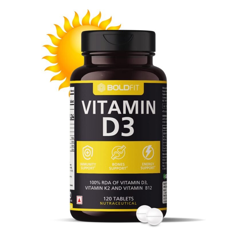 Boldfit Vitamin D3 Tablets Men Women Vitamin D Vitamin D3 Bone Support Joint Support