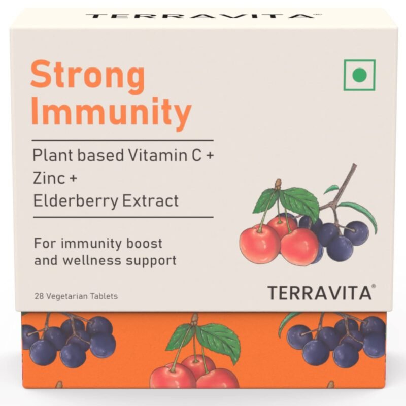 TERRAVITA Strong Immunity Healthy Immune System Plant based Vitamin C Zinc Elderberry Natural immunity booster