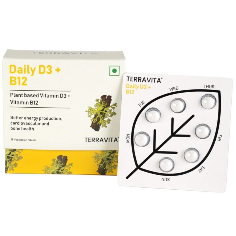 TERRAVITA Daily Vitamin D3Vitamin B12 Supplement heart bone health