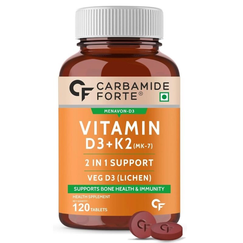 Carbamide Forte Vitamin D3 K2 MK7 Plant Based Veg Vitamin D3 Supplement