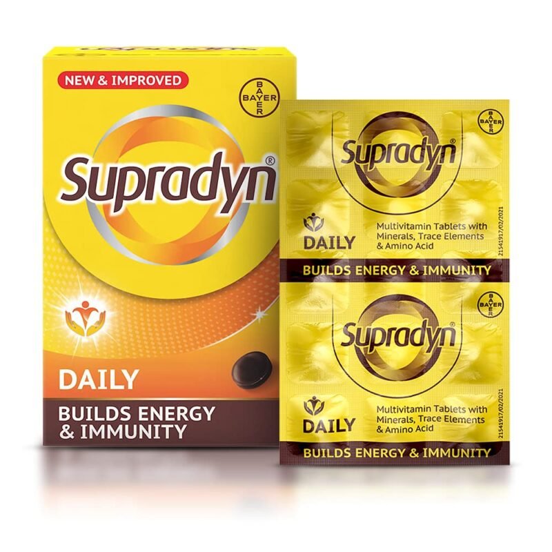 Supradyn Daily Multivitamin Tablets (150 Tablets) for Men & Women with Essential Zinc 12 Vitamins 5 Trace Elements for Daily Immunity & Energy