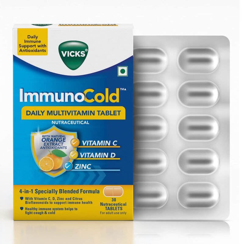 Vicks Immuno Cold Cough Multivitamin Zinc Tablet Men Women Antioxidents
