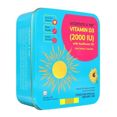 Vitamin D3 2000 IU Vitamin D3 Supplement Men Women Bone Health Muscle Strength Calcium Absorption Sunflower Oil