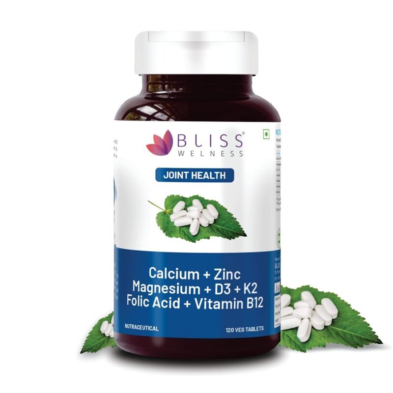 Bliss Wellness Calcium Complex - Joint Support, Bone Strength, Pain Relief - 120 Vegetarian Tablets