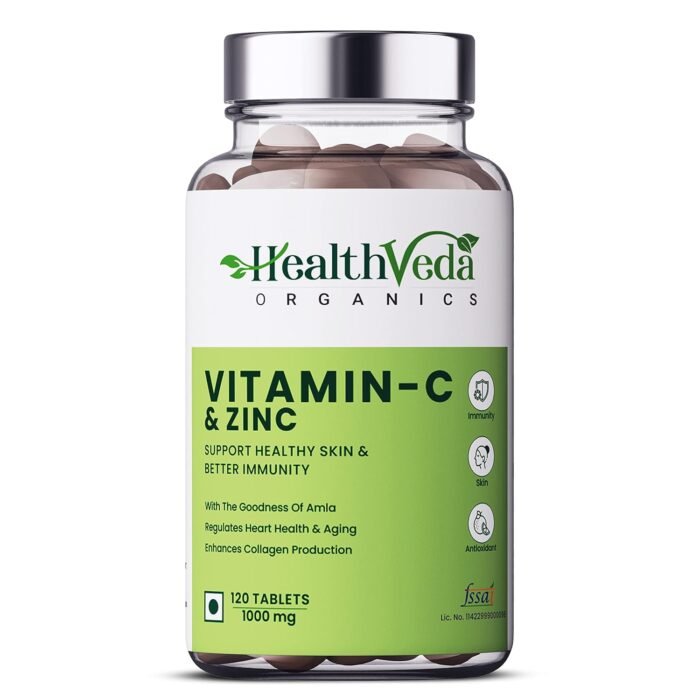 Health Veda Organics Vitamin-C Zinc Men Women Antioxidents Immunity Booster