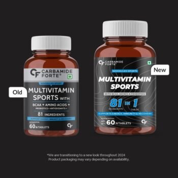 Carbamide Forte Multivitamin for Sports Tablets for Men & Women with BCAA, Amino Acids, Probiotics & Antioxidants - 80 Ingredients - 60 Tablets