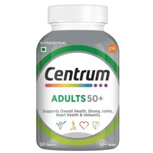 Centrum Adult 50+ World’s No.1 Multivitamin with Calcium, Vitamin D3, and 21 Other Nutrients for Overall Health, Strong Joints, and Heart Health (Veg) – 50 Tablets