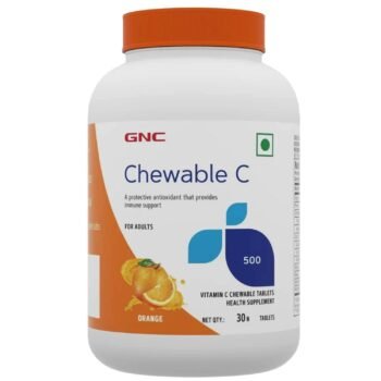 GNC Vitamin C Chewable Tablets - 30 Tablets Immune Defense, Strong Antioxidant, and Skin Support Promotes Healthy Muscle Function Reduces Acne USA Formulated