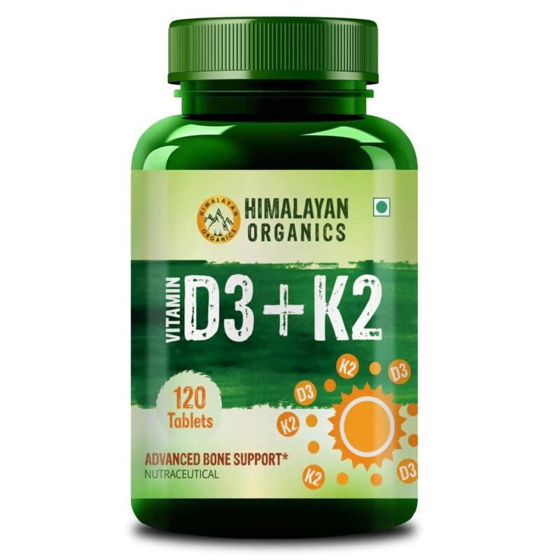 Himalayan Organics Vitamin D3 600 IU + K2 as MK7 Supplement | Supports Stronger Immunity & Bone & Heart Health