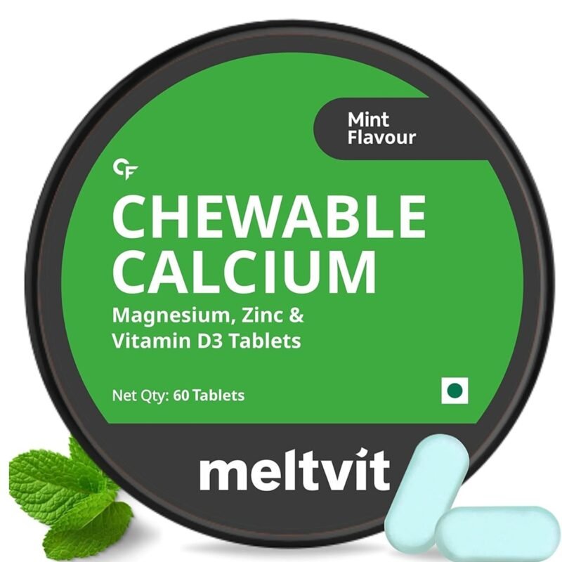 Meltvit Chewable Calcium Tablets 1000mg with Vitamin D3, Magnesium & Zinc Tablets