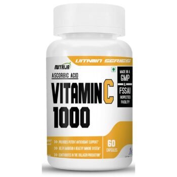 NutriJa Vitamin C/Ascorbic acid - 1000 | for immunity and increase collagen - 60 Capsules