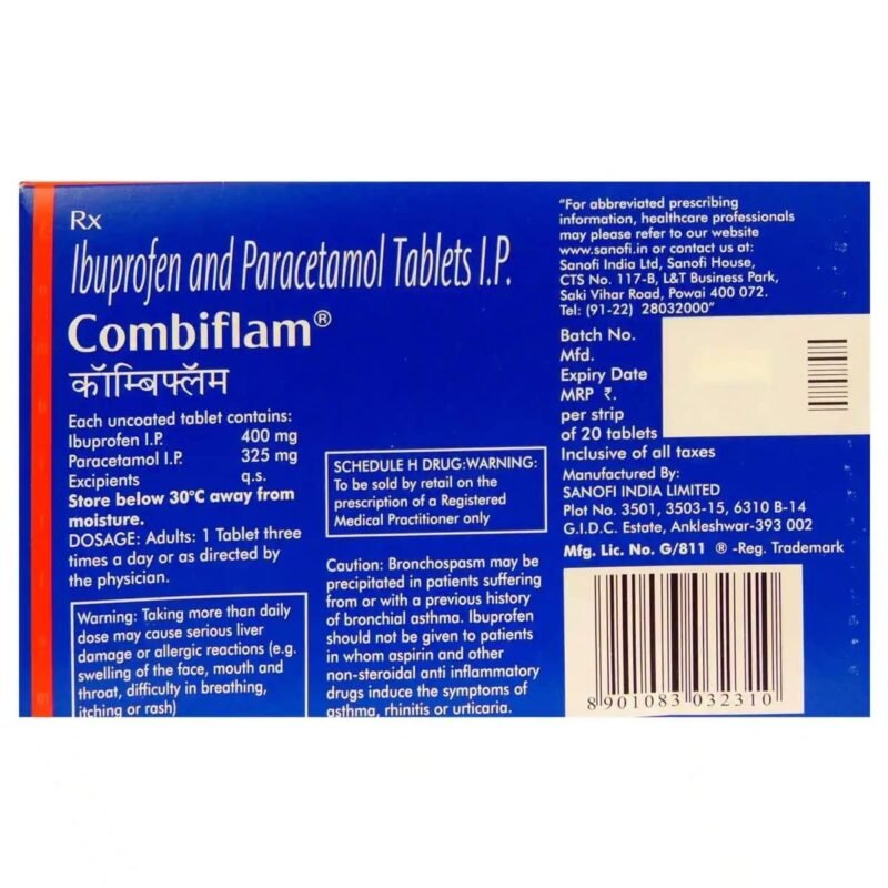 Combiflam Ibuprofen and Paracetamol Tablets