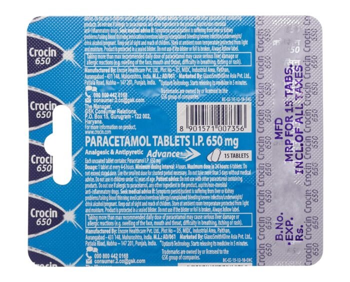 Crocin 650 Paracetamol Tablets