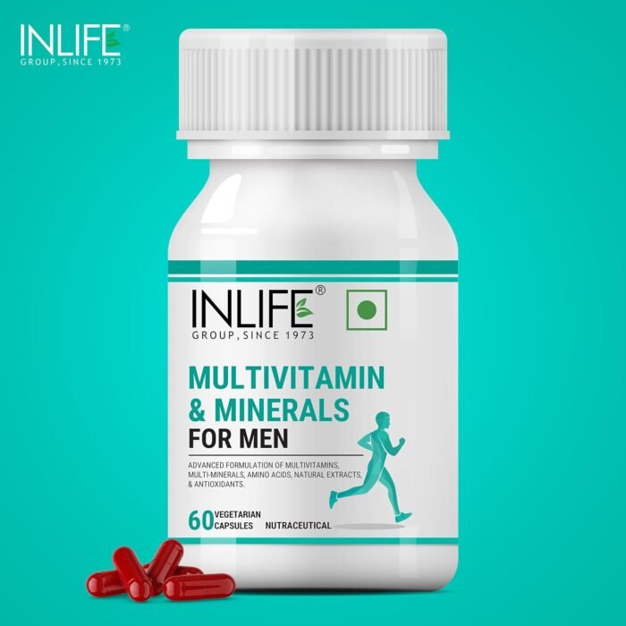 INLIFE Multivitamin for Men with Biotin Ginseng Ashwagandha Zinc Magnesium Vitamin D3 B12 & Minerals Amino Acids Antioxidants Daily Formula Supplement