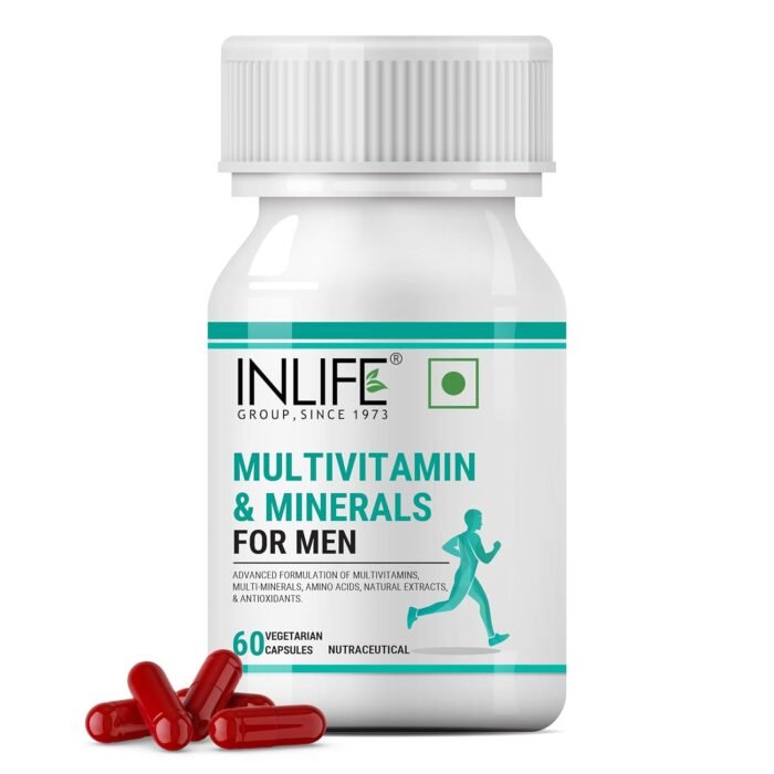 INLIFE Multivitamin for Men with Biotin Ginseng Ashwagandha Zinc Magnesium Vitamin D3 B12 & Minerals Amino Acids Antioxidants Daily Formula Supplement