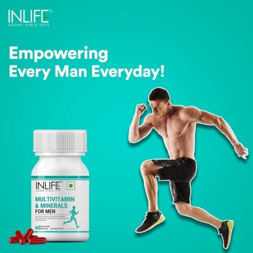 INLIFE Multivitamin for Men with Biotin Ginseng Ashwagandha Zinc Magnesium Vitamin D3 B12 & Minerals Amino Acids Antioxidants Daily Formula Supplement