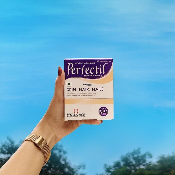 Perfectil 30 Tablets Triple Action Formula enriched with Biotin, Zinc, Grape Seed Extract for Healthy Skin, Hair, and Nails. Gluten-Free Vegetarian Tablets. (Pack of 3)