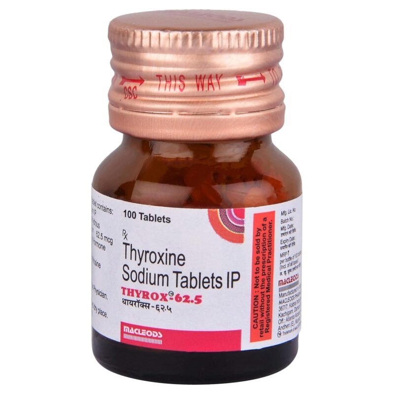 Thyrox 62.5 mcg bottle of 100 tablets
