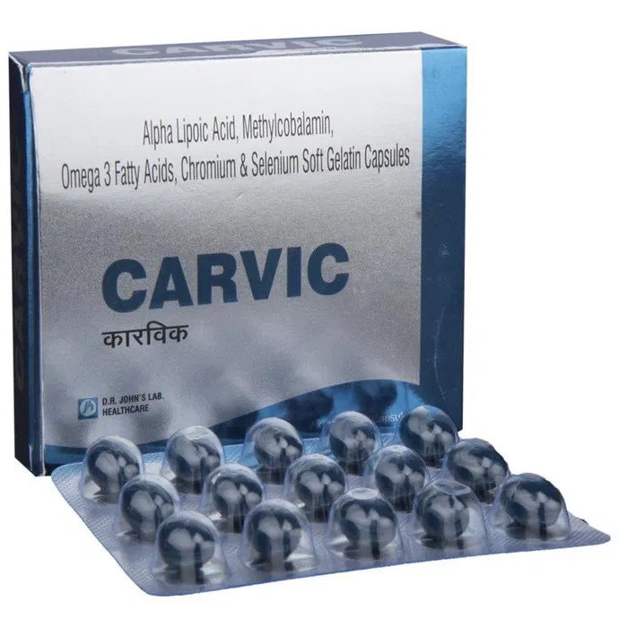 Carvic Soft Gelatin Capsule stripe of 15 capsules