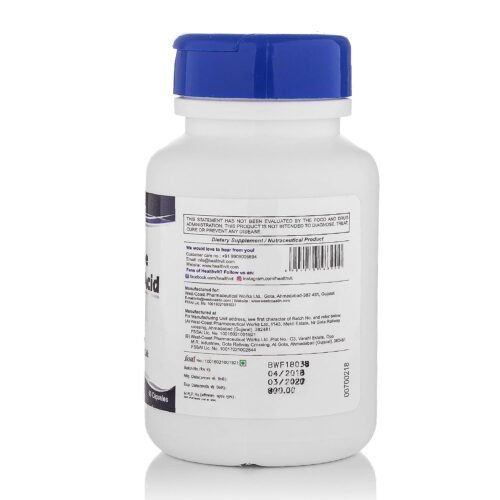 Healthvit Glycine Amino Acid Supplement | Glycine supplement Tablets to Promote Muscle Growth, Digestion and Sleep Quality | 60 Capsules