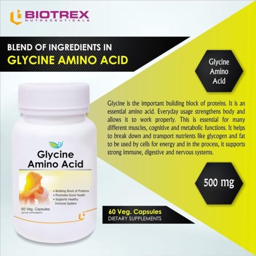 Biotrex Nutraceuticals Glycine Amino Acid -Pack Of 60 Veg Capsules