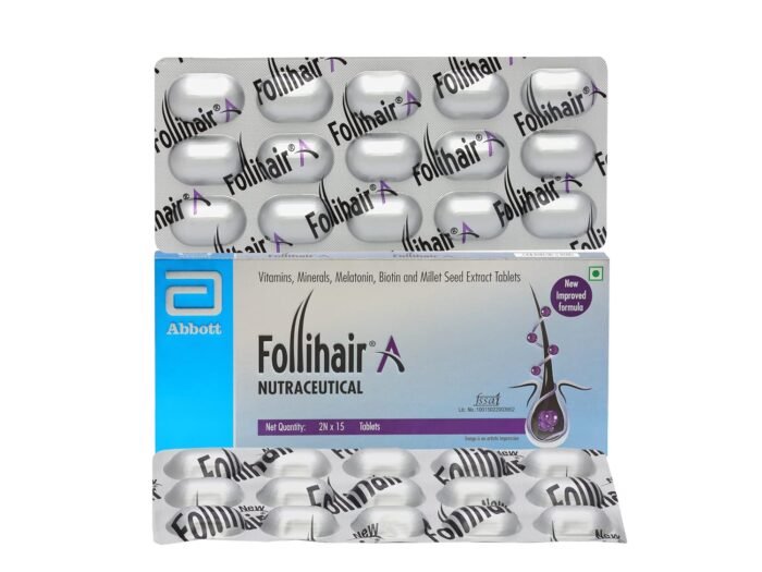 Follihair New by Abbott Hair Nourishment & Strengthening Supplement Pack of 2 x 15 Tablets