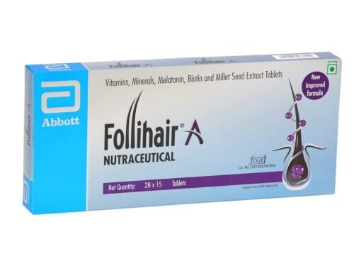 Follihair New by Abbott Hair Nourishment & Strengthening Supplement Pack of 2 x 15 Tablets