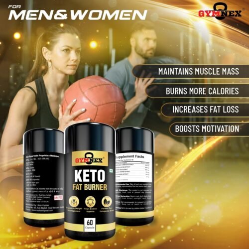 Gymnex Keto Fat Burner – 800MG Weight Loss Product with Garcinia Cambogia, Green Coffee Beans Tea Extract, Arm, Thighs, Belly Fat Burner for Men