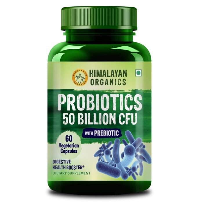 Himalayan Orgnics Probiotics 50 Billion CFU - 20 Strain + 150mg Prebiotic Supplement Good For Digestive, Gut health, Immunity, Diarrhea, Gas