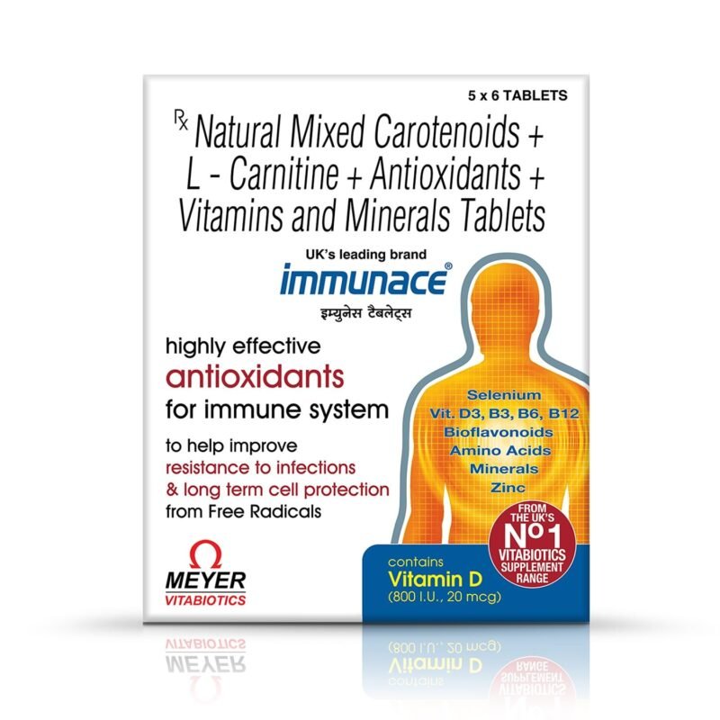 Immunace 30 Tablets With Vitamin D, Zinc, Selenium & Amino Acids That Supports Healthy Immunity, Reduces Oxidative Stress & Improve Overall Health