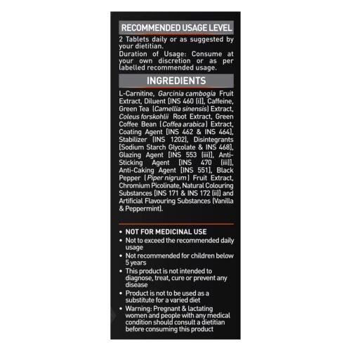 MuscleBlaze MB-Burner PRO, L- Carnitine, Garcinia Cambogia, Caffeine, Green Tea, Green Coffee Bean, Coleus Forskohlii, Black Pepper Extract with Chromium