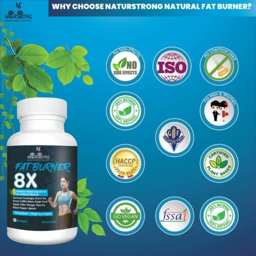Naturstrong 100% Natural Fat Burner 8X For Weight Loss Products Garcinia Combogia,Green Tea, Coffee Bean&Apple Cider Vinegar-Metabolism Boost, Energy-2