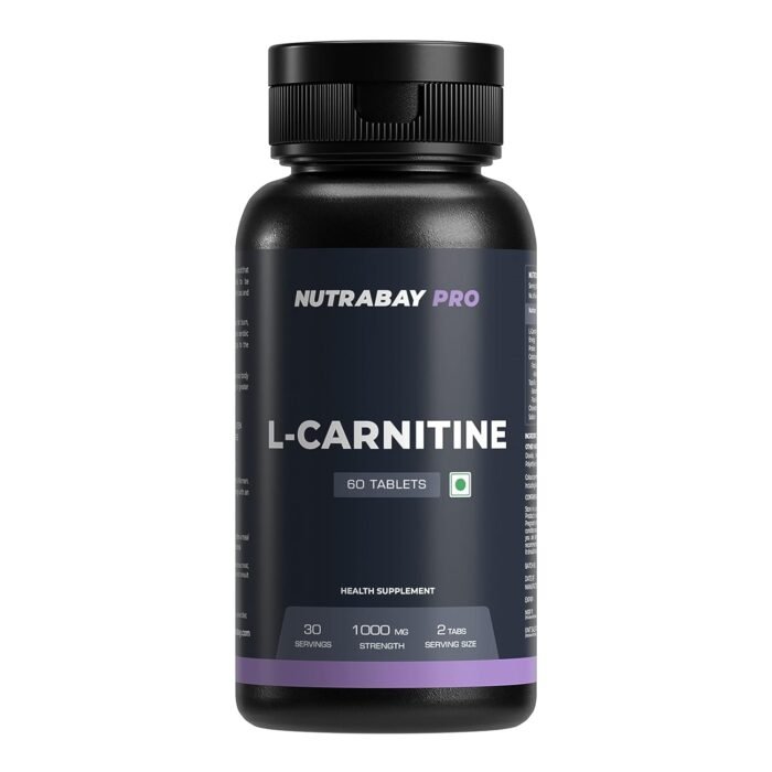 Nutrabay Pro L-Carnitine Fat Burner, Pre Workout Supplement, 1000mg - 60 Veg Tablets