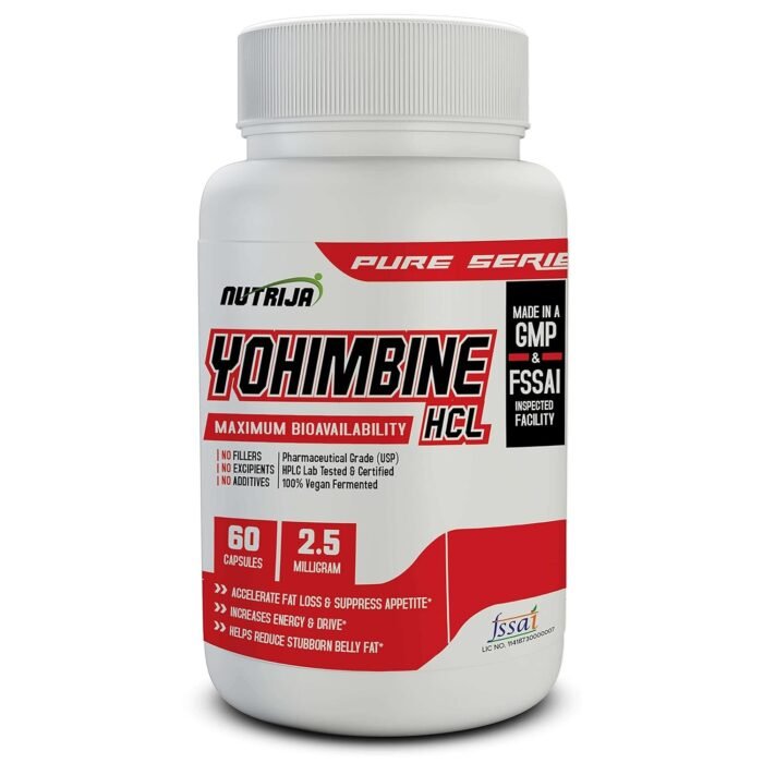 Nutrija Yohimbine HCL 2.5mg [Strength & Potent Fat Burner] - Pack of 60 Capsule