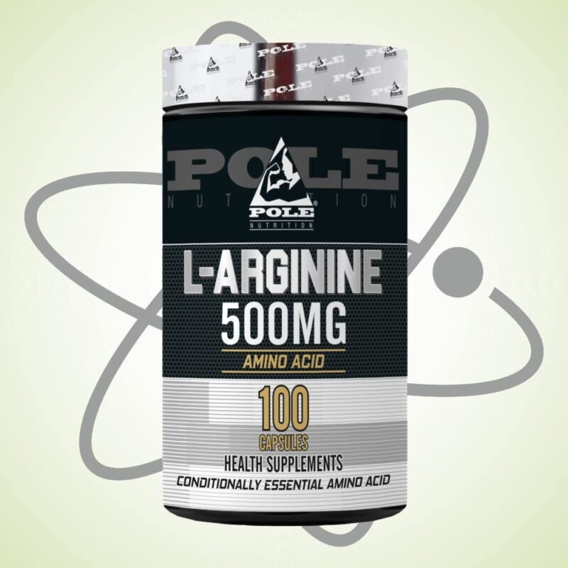 Pole Nutrition L-Arginine Essential Amino Acid 500mg 100 Capsules - Premium Cardiovascular Support and Nitric Oxide Production