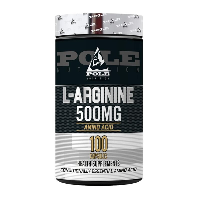 Pole Nutrition L-Arginine Essential Amino Acid 500mg 100 Capsules - Premium Cardiovascular Support and Nitric Oxide Production