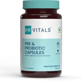HealthKart HK Vitals Pre & Probiotics, Prebiotic and Probiotic Supplement, with 30 Billion CFU & 100mg Prebiotics, Improves Digestion & Immunity