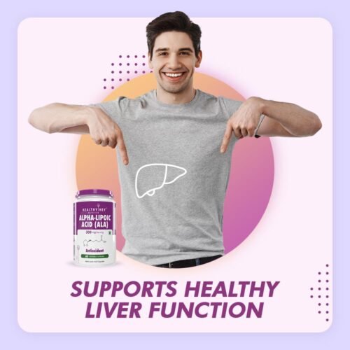 HealthyHey Nutrition Alpha Lipoic Acid - ALA- Pack of 60 Veg. Capsules - Gluten Free & Non-GMO