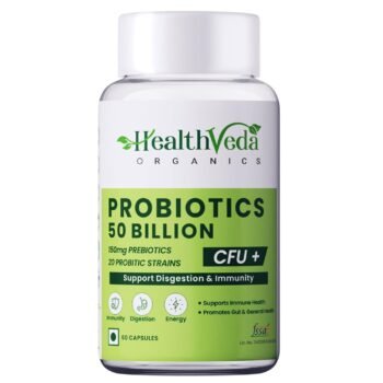 Health Veda Organics Probiotics 50 Billion CFU Multi-Strains with Prebiotic