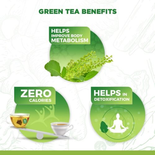 Dabur Vedic Suraksha Green Tea - 100 tea bags | Immunity Booster| with the Goodness of 5 Ayurvedic Herbs