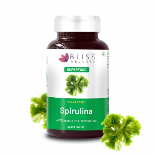 Bliss Welness Spirulina 1000 MG Daily Superfood, Immunity Booster with Rich Antioxidant, High Energy Detox Vegetarian Health Supplement