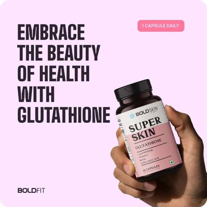 Boldfit L Glutathione 400mg Capsules with Vitamin C & E for Immune Support, Antioxidant Support, Healthy Radiant Skin & Liver Detox