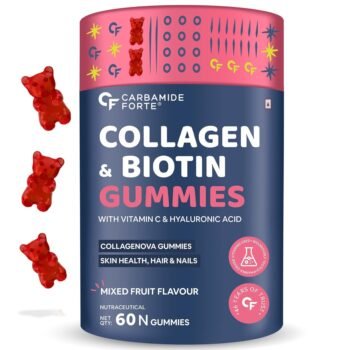 Carbamide Forte Collagen & Biotin Gummies Collagen Supplements for Women & Men for Skin & Hair