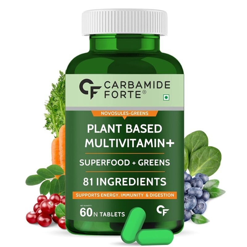 Carbamide Forte Plant Based Multivitamin Tablets (60 Veg Tablets) for Men & Women for Immunity, Energy & Detox with Ingredients