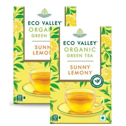 Eco Valley Organic Green TeaSunny Lemony25 Tea BagsGrown In NilgirisZero Calories