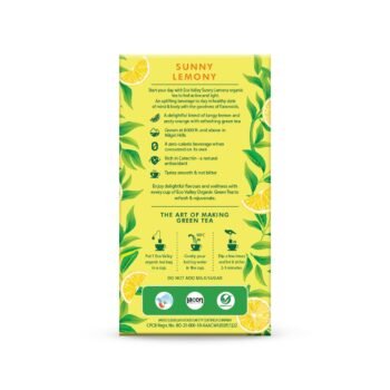 Eco Valley Organic Green TeaSunny Lemony25 Tea BagsGrown In NilgirisZero Calories
