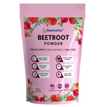 ElectroFizz Freeze Dried Beetroot Powder Nitric Oxide Booster, Superfood for Endurance Building, Vegan, Preservatives Free, Caffeine Free